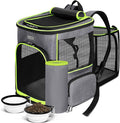 BAGLHER Dog Carrier Bag,Airline Approved Soft Side Pet Travel Rolling Small Medium Dog Carrier with Fleece Pad for Hiking Picnic Grey