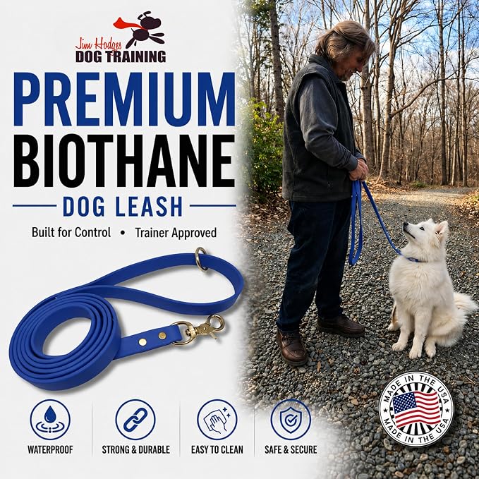 Gummy K9 Dog Leash, Biothane, Dog Training Leash, Made in The USA, 6 Feet, Various Sizes & Colors (3/4, Blue)