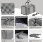 Carriers Soft-Sided Large Pet Carrier for Cats Dogs Small Animals Up to 35Lbs,Top Load Carrier,Ventilated Design,Portable Cat Carrier Airline Approved(X-Large, Grey)