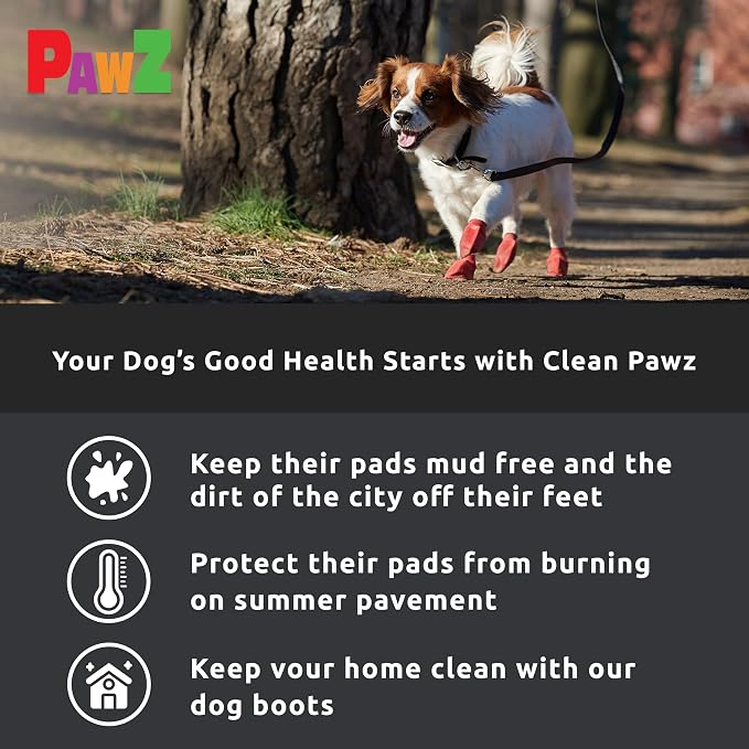 PawZ Rubber Dog Boots for Small Paws - All-Weather Waterproof Dog Shoes, Anti-Slip Traction for Rain, Snow, Mud & Hot Pavement - Pull-On Dog Booties, Black - Small (2"-2.5") - Pack of 24