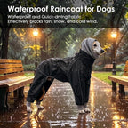 Lelepet Waterproof Dog Raincoat, Hooded Dog Rain Jacket for Large Dogs | Adjustable Full-Body Dog Rain Coat, Built-in Collar and D-ring, Snowproof & Windproof Rain Jacket, Reflective Stripe
