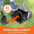 Pupzle Dog Pooper Scooper with Bag Attachment, 40" Long Handle Dog Scooper | Dog Poop Scoop for Yard, Large Capacity Swivel Bin and Rake Pooper Scooper, Lavender Scented Bags for Large Dogs (Grey)