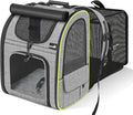 pecute Cat Backpack Carrier Expandable, Cat Backpack with Curtain | Durable Oxford Cloth, Lockable Zipper,Use for Pet Under 11 lbs to Travel