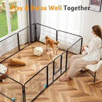 NEWBULIG Dog Playpen for Indoor 32 Inch 2 Panels - Portable Heavy Duty Metal Pet Exercise Pen, Foldable Small Medium Dog Puppy Playpen Fence for Outdoor RV, Camping, Yard, Garden