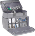 Dog Cat Grooming Bag for Vacuum,Scissors,Dog Grooming Kit Supplies | Portable Pet Grooming Supplies Organizer Tote Bag for Dogs Cats Grooming Kit Trimmer Tool Accessories Grey(Bag Only)