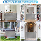 55 Inch Wide Retractable Baby Gate Mesh Dog Gate, Indoor & Outdoor, Gray | Retractable Gate for Stair/Doorway, Space-Saving, Easy One-Hand Operation, Safety Lock, Scratch-Resistant Mesh, Easy Install