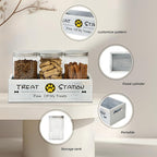 Dog treat container for Countertop Cat Organization and Storage with 3 Jars Pet Accessories Storage Decorative Dog Treat Station Farmhouse Decor Gift for Pet
