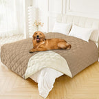 Smiry Waterproof Dog Bed Cover, Reversible Pet Blanket for Sofa Couch | Soft Washable Dog Blanket, Leakproof Couch Cover for Dogs Cats & Furniture Protection, 82x82, Camel/Beige