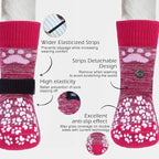 EXPAWLORER Anti Slip Dog Socks to Prevent Licking Paws, Dog Shoes for Hot Pavement, Dog Booties for Small Medium Large Senior Dogs, Traction Control Boots & Paw Protectors for Hardwood Floors Rose