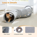 PAWZ Road Cat Tunnel S Shape Cat Tunnels for Large & Indoor Cats 51”Long | Durable, Spacious 10.5" Cat Tube with Peepholes & Dangling Ball Toy, Connected to Play Tunnels, Collapsible for easy storage