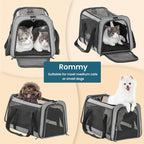 Petsfit Cat Carrier Dog Carriers Airline Approved, 18 x 11 x 11 Soft-Sided Pet Carrier, 3 Carrying Ways, Lightweight, Breathable, Escape Proof, with Adjustable Shoulder Strap and Soft Cushion