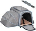 Petsfit Medium Expandable Cat Carrier for Air Travel, Up to 13 lb | 17 x 11 x 11 in; sized for Delta Air Lines, with locking zippers, a handy D-ring, large pocket and multi-side ventilation.