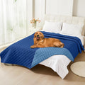 Smiry Waterproof Reversible Dog Bed Cover Pet Blanket | Pet Friendly, Soft Fabric, Washable Dog Blanket for Furniture Bed Couch Sofa, Checkered (82"x82", Navy/Blue)