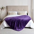 Soft Waterproof Blanket for Bed Couch Sofa, Dark Purple, 60x80inches | Liquid Pee Proof Pet Blanket for Dog Puppy Cat, Reversible Sherpa Fleece Blanket for Couch Cover, Furniture Protector