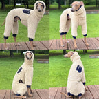 D Doggy Star Italian Greyhound Sweater Turtleneck Outfit Warm Fleece Onesie Clothes Whippet for Dog Coat (XL,Navy Pkt)