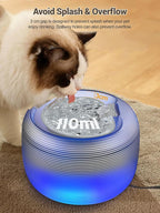 SIBAYS 3.5L Cat Water Fountain, 118oz Large Capacity Cat Fountains for Drinking with Water Level LED Light, Quiet Automatic Pet Water Fountain for Cats Indoor, Dog Water Dispenser Easy to Clean F-016B