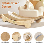 Extra Large 31.5" Cat Scratcher Bed - Sisal-Style Lounge for Indoor Cats | Scratch Pad & Lounge, Modern Wooden Cat Furniture, Protects Sofa & Carpet, for Scratching & Resting, for Large/Multi-Cat Home
