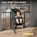 Cumbor Pack of 2 Extra Wide Baby Gate for Stairs, 29.7–51.5" Pressure Mounted Dog Gate for Doorways, Auto Close Safety Pet Gate, Easy Walk Thru Wide Child Gate, Black, Mom's Choice Award Winner