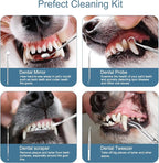 Upgraded Plaque Remover for Teeth, Electric Pet Teeth Cleaning Kit, USB Charging Dog Tooth Brushing Kit, 5 Modes, IPX6 Waterproof Pet Ultrasonic Toothbrush Cleaner for Dogs Cats (Blue)