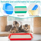 Tessco for you 3 Pcs Kitten Litter Box Shallow Low Entry Open Cat Litter Box Waterproof Plastic Small Rabbit Pan Tray Travel Toilet for Senior Cat Kitten Training(Fresh Color,15.1 x 12 x 1.4 Inch)