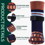 Kuoser Dog Socks for Hardwood Floors Anti Slip, Grippy Socks for Dogs to Prevent Licking Paws, Comfy Booties Dog Anti Scratch Socks Pet Protectors for Jnjured Paw, 4 Pack-XL