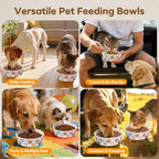50 Pack Disposable Dog Bowls, 16 oz Paper Pet Bowls for Cats & Dogs | Disposable Paw Print Cat Food Bowls, Dry Wet Food & Wate, Small Medium Pets, Travel and Daily Feeding Bowls, Thick & Sturdy
