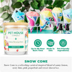 Pet House Candles, Clean Burning Scented Pet Odor Candles, Natural Soy-Based, 60 Hour Burn Time - Snow Cone, 9 oz, 2 Pack