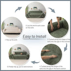 MYSKY HOME Couch Covers for 3 Cushion Couch Sofa, Sectional Couch Cover L Shape Chenille Couch Cushion Covers for Pets, Furniture Protector Cover for Dogs, Kids, 71"X150", Moss Green