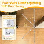 23.8"-60.6" Extra Wide Baby Gate for Stairs, Metal Pet Dog Gate for Doorways Indoor, 2 Installation Positions, Hardware Mount, 29.1”H Walk Through Safety Child Gate for Kids Toddler, White