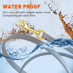 Viper Biothane K9 Working Dog Leash Waterproof Lead for Tracking Training Schutzhund Odor-Proof Long Line with Solid Brass Snap for Puppy Medium and Large Dogs, 33ft Battleship Gray