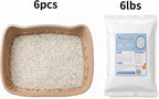 Disposable Cat Litter Box Kit Large, 6 Pack with Tofu Litter | 95% Bamboo Fiber, Ready-to-Use Solution, Odor Control, No Liners, No Scrubbing, Leak-Resistant, Travel & Multi-Cat Households