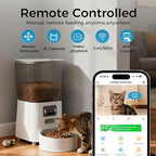 Automatic Cat Feeder with Wide-Angle Camera, 5L(Double-Bowl pro) | Auto Dog Food Dispenser , App Control, 1080P Night Vision,Motion Detection, Two-Way Audio, Large Hopper, Feeding Timer