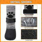 KOOLTAIL Anti Slip Dog Socks for Hot/Cold Pavement to Prevent Licking Paws,Booties for Hardwood Floors,Traction Rain Dog Boots&Paw Protectors Shoes with Grip for Outside Small Medium Large Senior Dogs