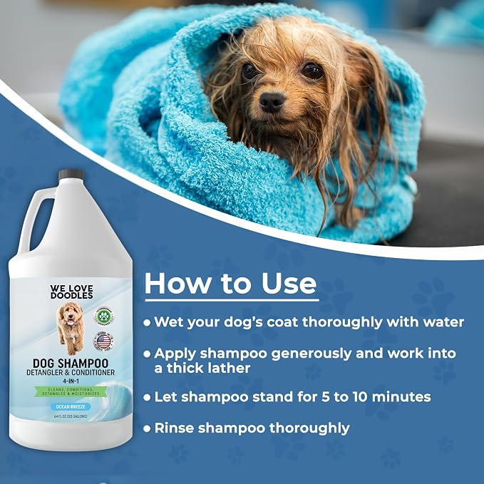 Dog Shampoo Half Gallon, Cleans, Conditions & Detangles, Ocean Breeze, 64OZ