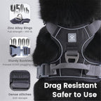 Pawaii No Pull Dog Harness with Pet ID Tag, Reflective Vest | Built for safer walks with a QR Pet ID Tag, front no pull clip, reflective trim, control handle and breathable mesh lining