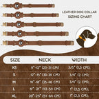 AirTag Dog Collar - Genuine Leather Dog Collar with Apple AirTag Holder and Metal Buckle - Smart GPS Tracking Pet Collars (Tawny, L, 17"-21" Neck Fit)