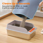 Cat Litter Mat, Double Layer Honeycomb Litter Box Mat | 24x18”, Efficient Litter Trapping, Easy to Clean, Waterproof, Non-Slip, Soft on Paws, Scratch Resistant, Blue, Large