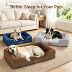 Comfort Expression Orthopedic Dog Beds for Large Sized Dog with Bolster | Waterproof Dog Couch Bed with Washable Cover & Non-Slip Bottom, Supportive Egg Crate Foam Large Pet Bed, 36x27 Inch