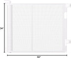 55 inches Retractable Baby Gate, 34 inches Tall Extra Wide Pet Gate for Stairs, Hallways and Doorways, Indoor Outdoor Safety Gate for Toddlers & Small Dogs, White