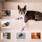 SCENEREAL Anti Slip Dog Sock to Prevent Licking Paws for Hardwood Floors, Boots & Paw Protector Shoes for Hot/Cold Pavement with Grippers, Double Sides Grips for Small Medium Large Senior Dogs