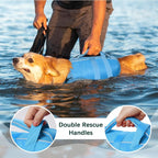 Kuoser Dog Life Jacket, High Flotation Reflective Dog Life Vest, Blue, M | Adjustable Dog Lifejackets for Small Medium Large Dogs, Lifevest with Rescue Handle for Swimming, Boating, Lake, Beach & Pool