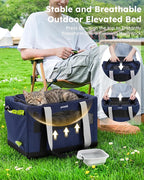 Pecute Cat Carrier, Top Expandable Dog Crate for Travel, Blue | 5mm Anti-Collapse Steel Frame, Soft Mesh, Vet Visits, Foldable Travel Crate,Outdoor Hammock, Leakproof Pee Pad & Bowl