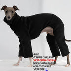 D Doggy Star Italian Greyhound Clothes Sweater Fleece Basic Onesie Whippet for Dog Turtleneck Outfits Coat (M,FLCE Black)