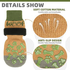 KOOLTAIL Dog Socks Shoes for Hot Pavement to Prevent Licking Paws, Winter Dog Boots&Paw Protector for Hardwood Floors Anti Slip,Traction Control Grip Booties for Small Medium Large Senior Dogs,Green M