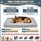 Loiion Dog Car Bed, Non-Slip Backseat Extender Pet Mat 50"x24.6" | Removable, Washable Dog Bed With Waterproof Liner Protects Car Seats, Anti-Slip Travel Bed For Dogs