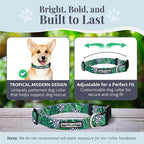 Lucky Love Dog Collar and Leash Set, Beautiful & Vivid Patterns, Easy On & Off Clasp Accessory (Blue Laguna, S Combo)
