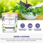 Pet House Candles, Plant-Based, Long Lasting, Pet Friendly Candles for Home, 60 Hour Burn Time - Herb Garden, 9 oz