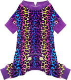 KYEESE Dog Pajamas Velvet Dog Pajamas Small Sized Dogs Soft Dogs Clothes Pet Coat Stretchy Doggie Pjs Pet Costume with Leopard Pattern Comfy Doggie Jammies Onesie, Medium