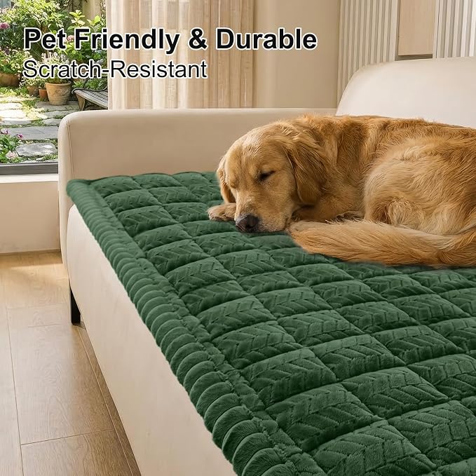 Smiry Couch Cover for Dogs, Non Slip Fuzzy Pet Sofa Covers Washable | Sofa Slipcovers for 3 Cushion Couch, Soft Thick Furniture Protector for Cats Dogs, Against Fur, Dirt, Scratch (27.6"x82.7")