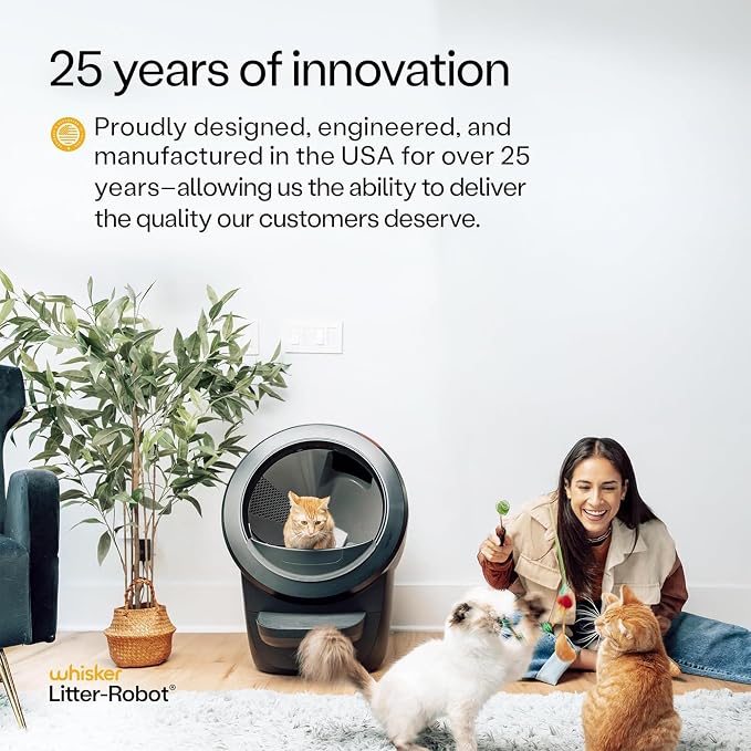 Litter-Robot 4 Supply & Accessory Bundle by Whisker, Black - Automatic | Automatic Self-Cleaning Cat Litter Box, Includes Mat, 3 OdorTrap Packs, 10 Liners, 30 Wipes, & 2 Carbon Filters